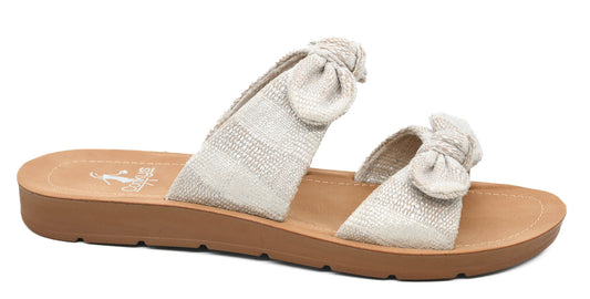 Tan Natural Stripe Take a Bow Sandal