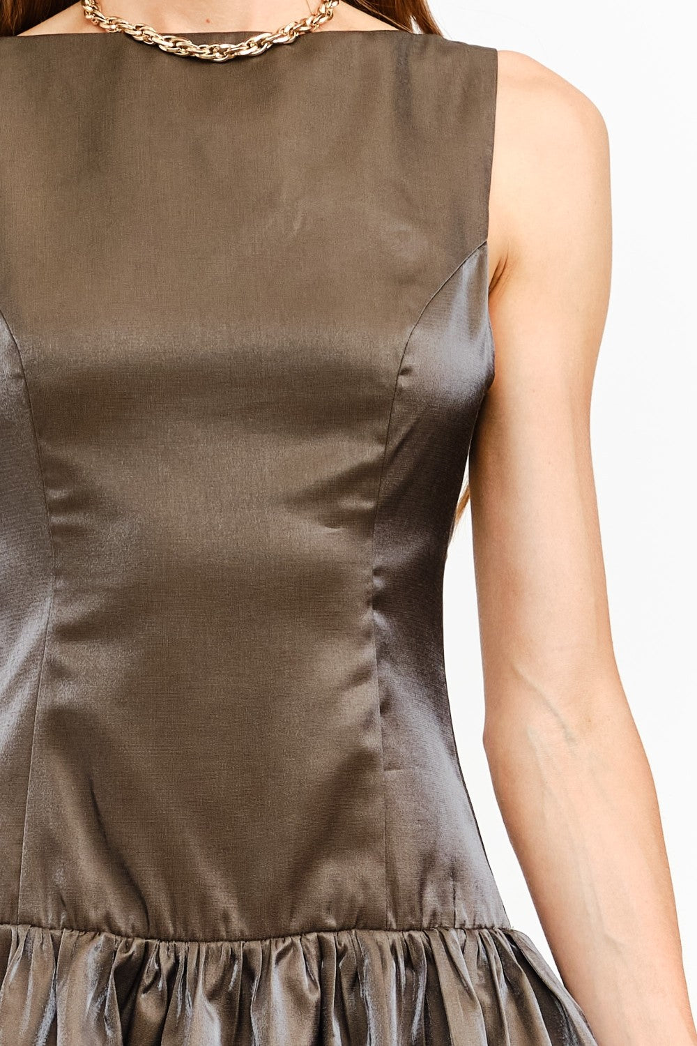Luna Satin Drop Waist Mini Dress