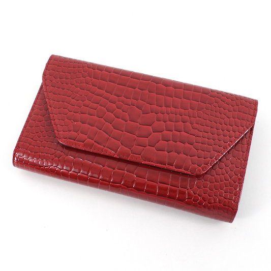 Leather Crocodile Clutch (Assorted Colors)