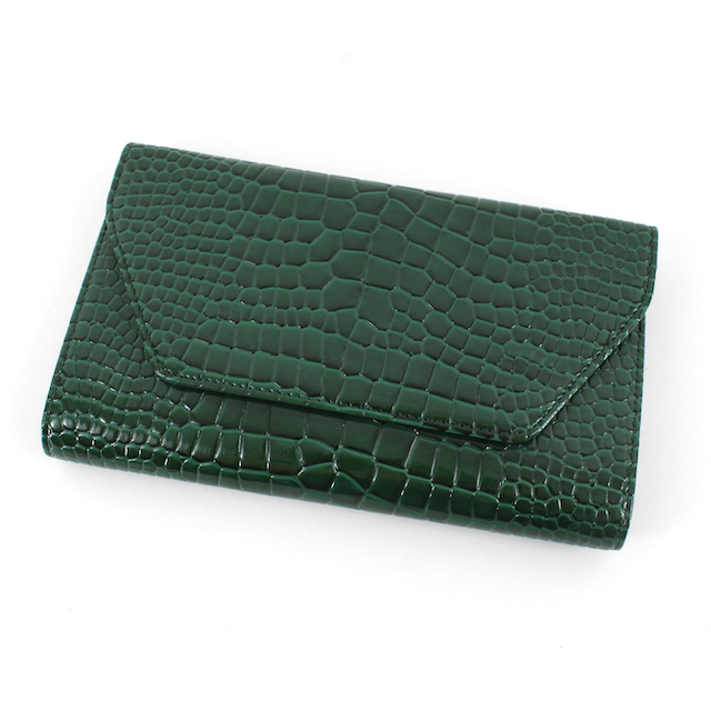 Leather Crocodile Clutch (Assorted Colors)