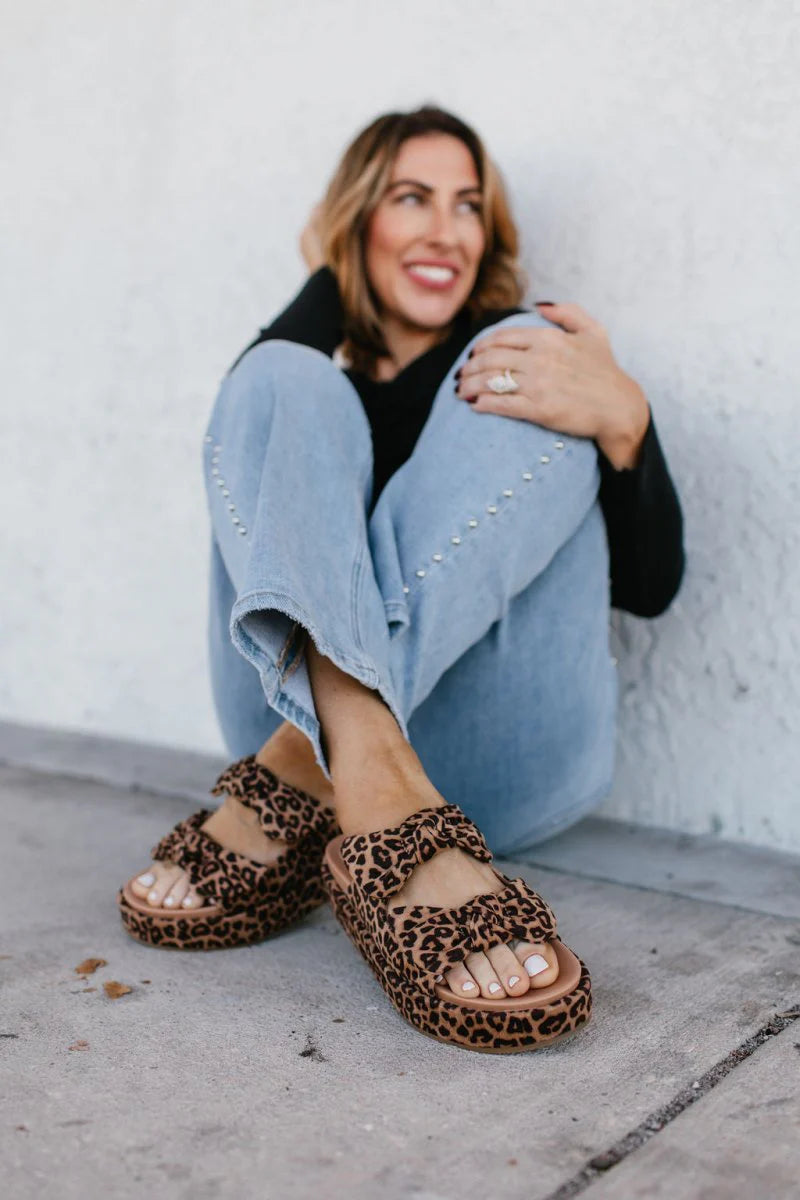Leopard Lil Bit Knotty Sandals