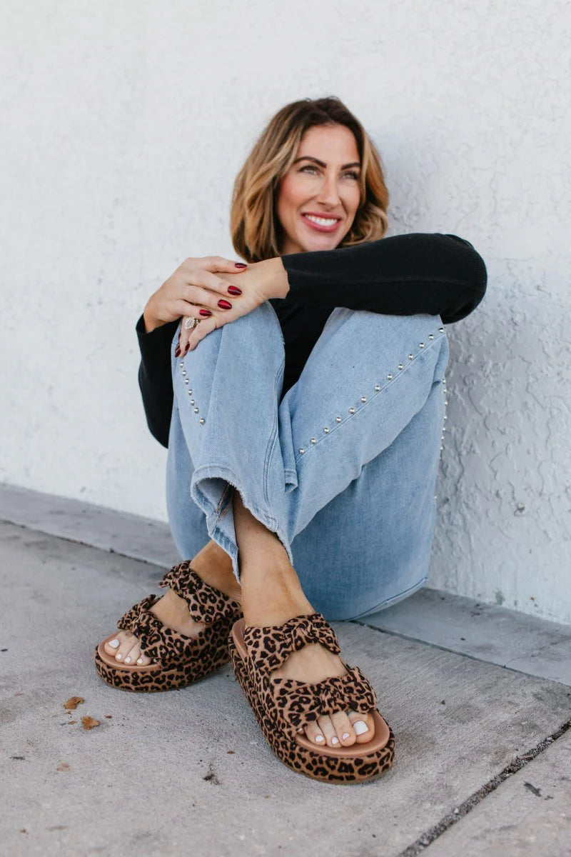 Leopard Lil Bit Knotty Sandals