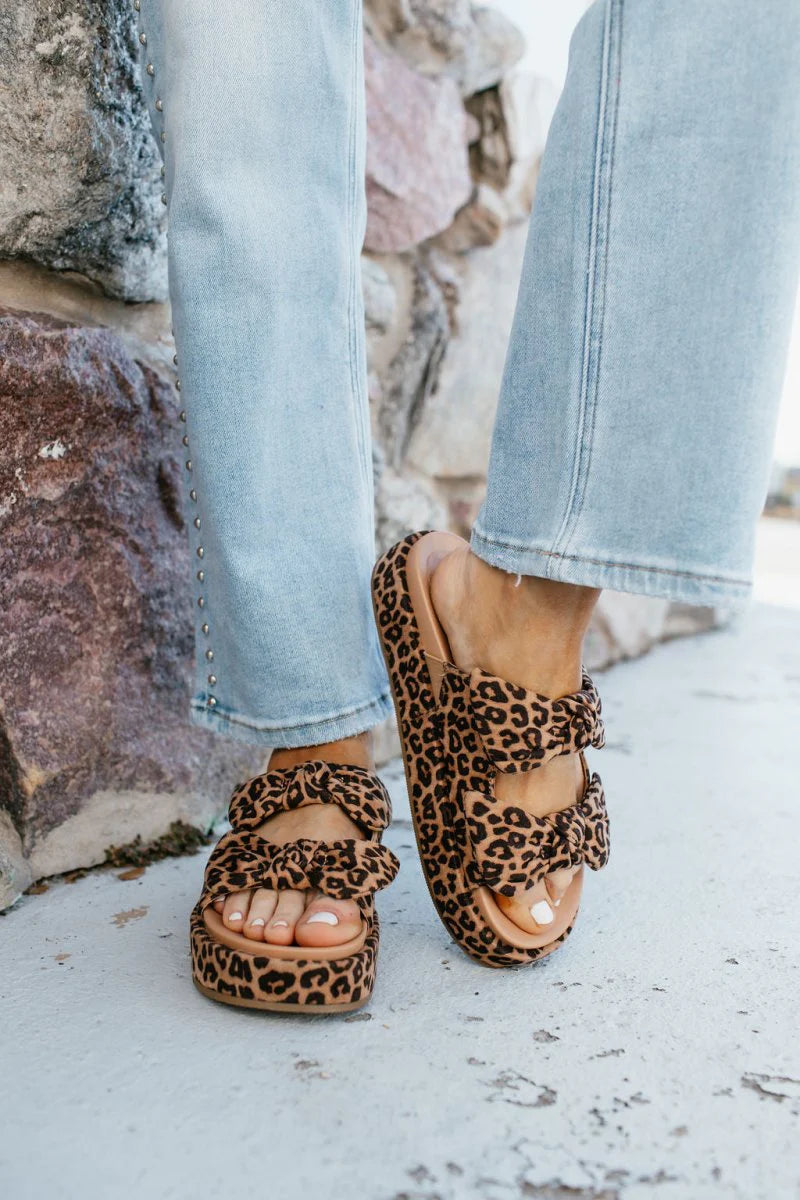 Leopard Lil Bit Knotty Sandals