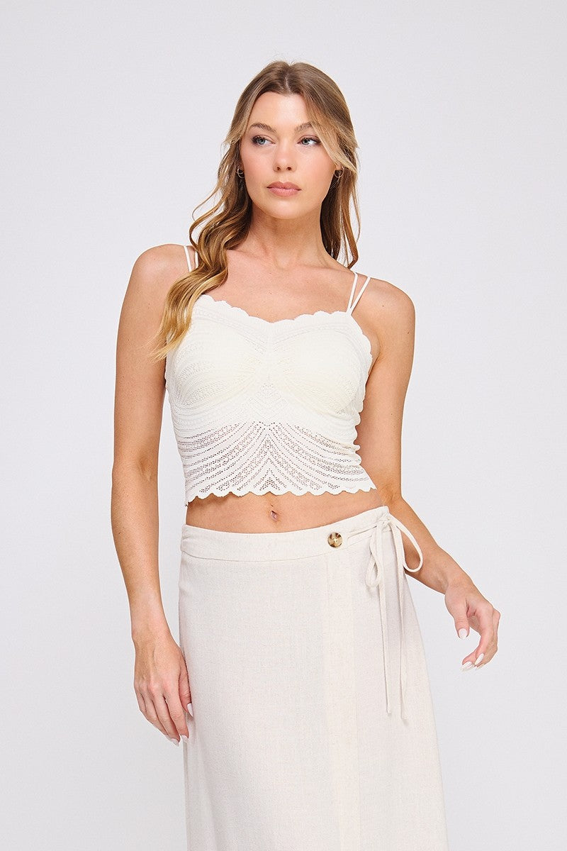 Fine Lace Pattern Scallop Bralette (Assorted Colors)