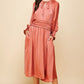 Dusty Coral Pleated Maxi Dress