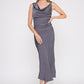 Draped Midi Dress With Brooch Detail (Assorted Colors)