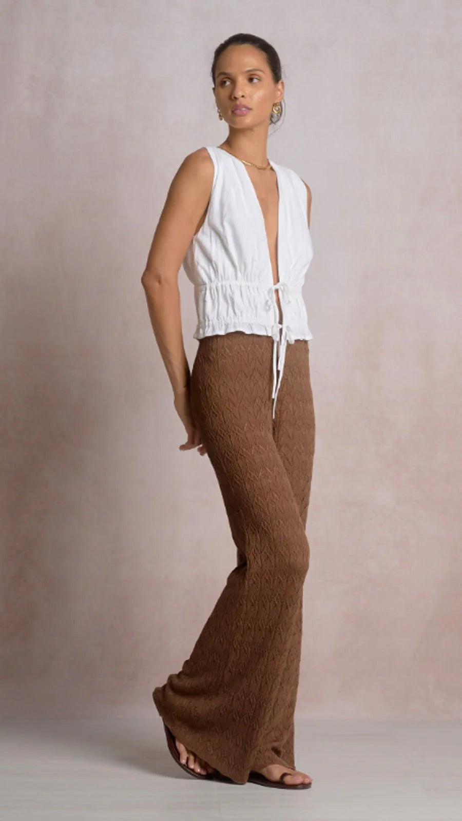White Sleeveless Fly Away Top