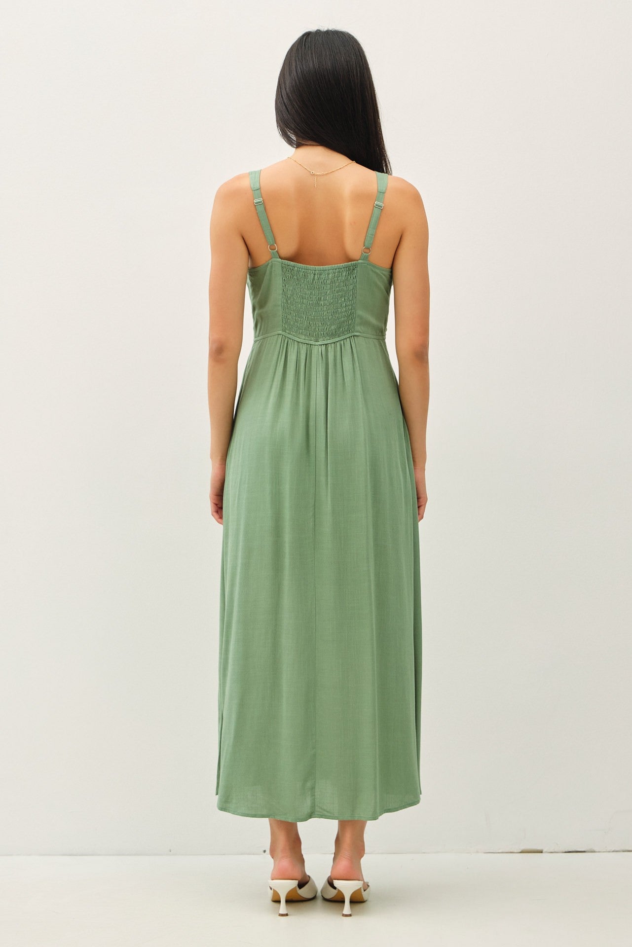Peasant Midi Dress (Assorted Colors) Small / Apricot Peasant Midi Dress (Assorted Colors) Small / Apricot