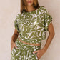 Tropical Pleated Midi Skirt
