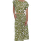 Tropical Pleated Midi Skirt