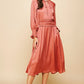 Dusty Coral Pleated Maxi Dress