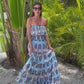 Skemo Mosaic Ruffle Maxi Dress