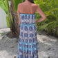 Skemo Mosaic Ruffle Maxi Dress
