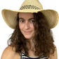 Straw Fringe Leopard Print Hat