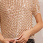 Gold Sequin Mesh Short Sleeve Top