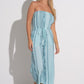 Blue Two Tone Strapless Jumper Romper