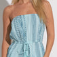Blue Two Tone Strapless Jumper Romper
