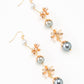 Multi Flower & Pearl Dangle Earring (Assorted Colors)