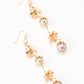 Multi Flower & Pearl Dangle Earring (Assorted Colors)