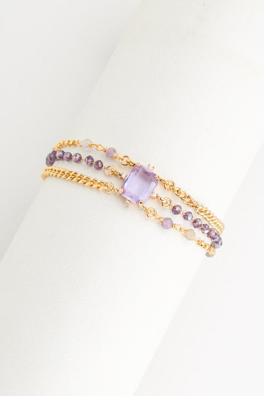 CZ Crystal 3 Strand Bracelet