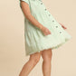 Frayed Hem Button Down Dress