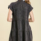 Frayed Hem Button Down Dress