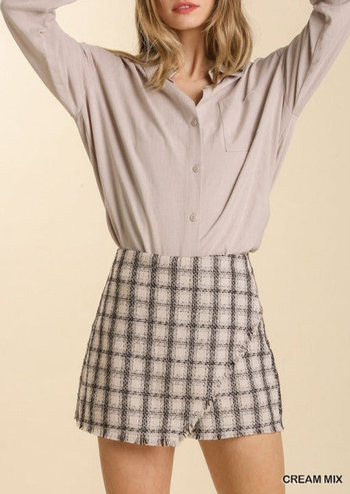 Metallic Tweed Skort (Assorted Colors)
