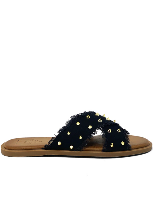 Berta Black Studded Sandals (Assorted Colors)
