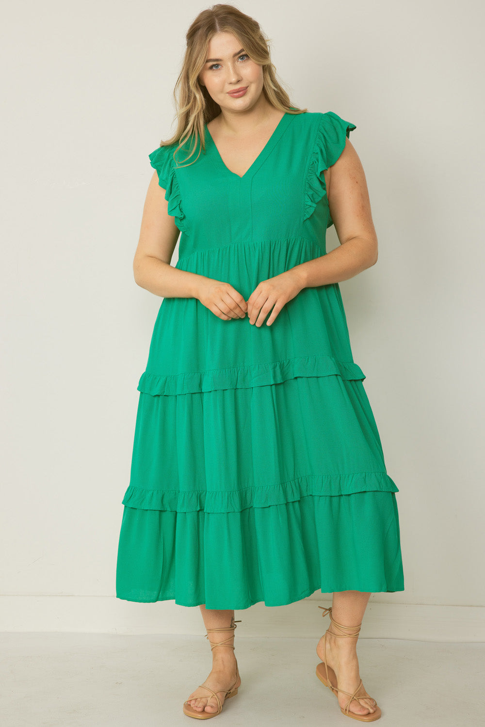 Ruffle Sleeve Smock Dress (Assorted Colors)