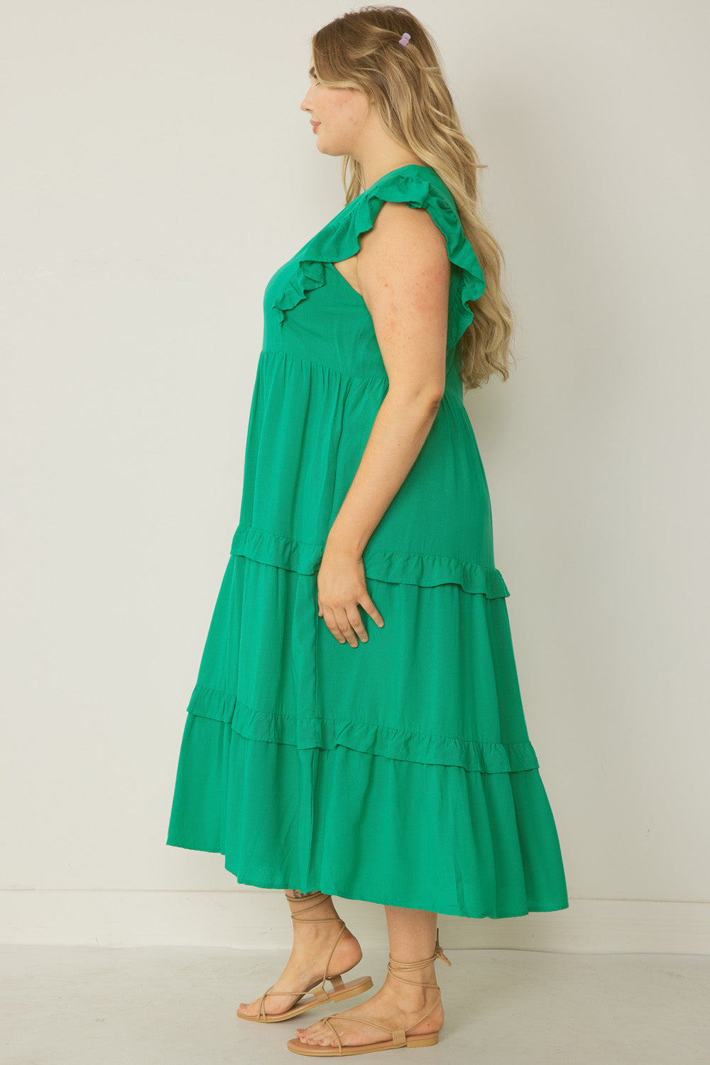 Ruffle Sleeve Smock Dress (Assorted Colors)