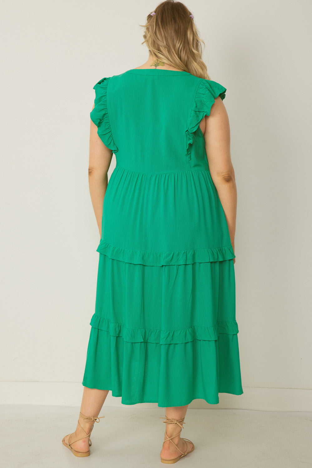 Ruffle Sleeve Smock Dress (Assorted Colors)