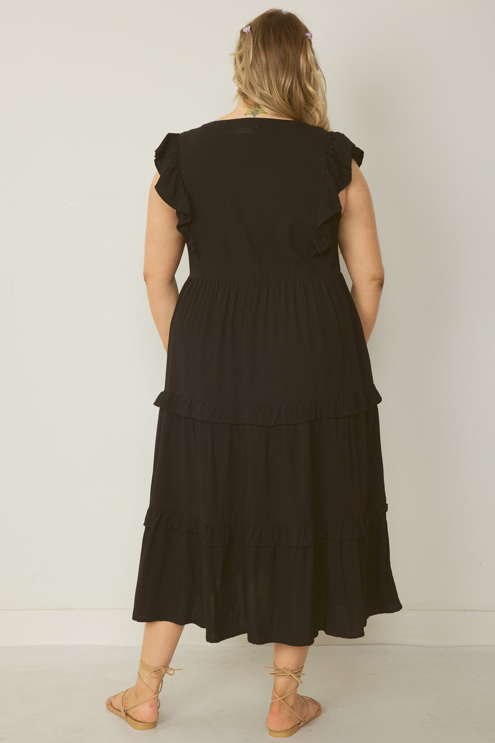 Ruffle Sleeve Smock Dress (Assorted Colors)