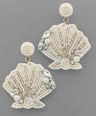 Beaded Seashell Earrings