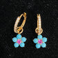 Flower Hoop Earrings (Assorted Colors)