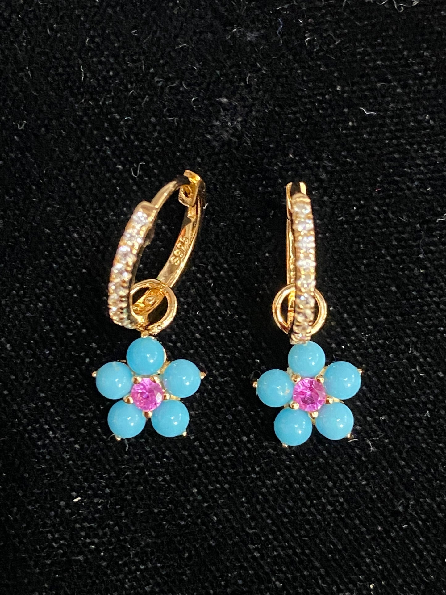 Flower Hoop Earrings (Assorted Colors)