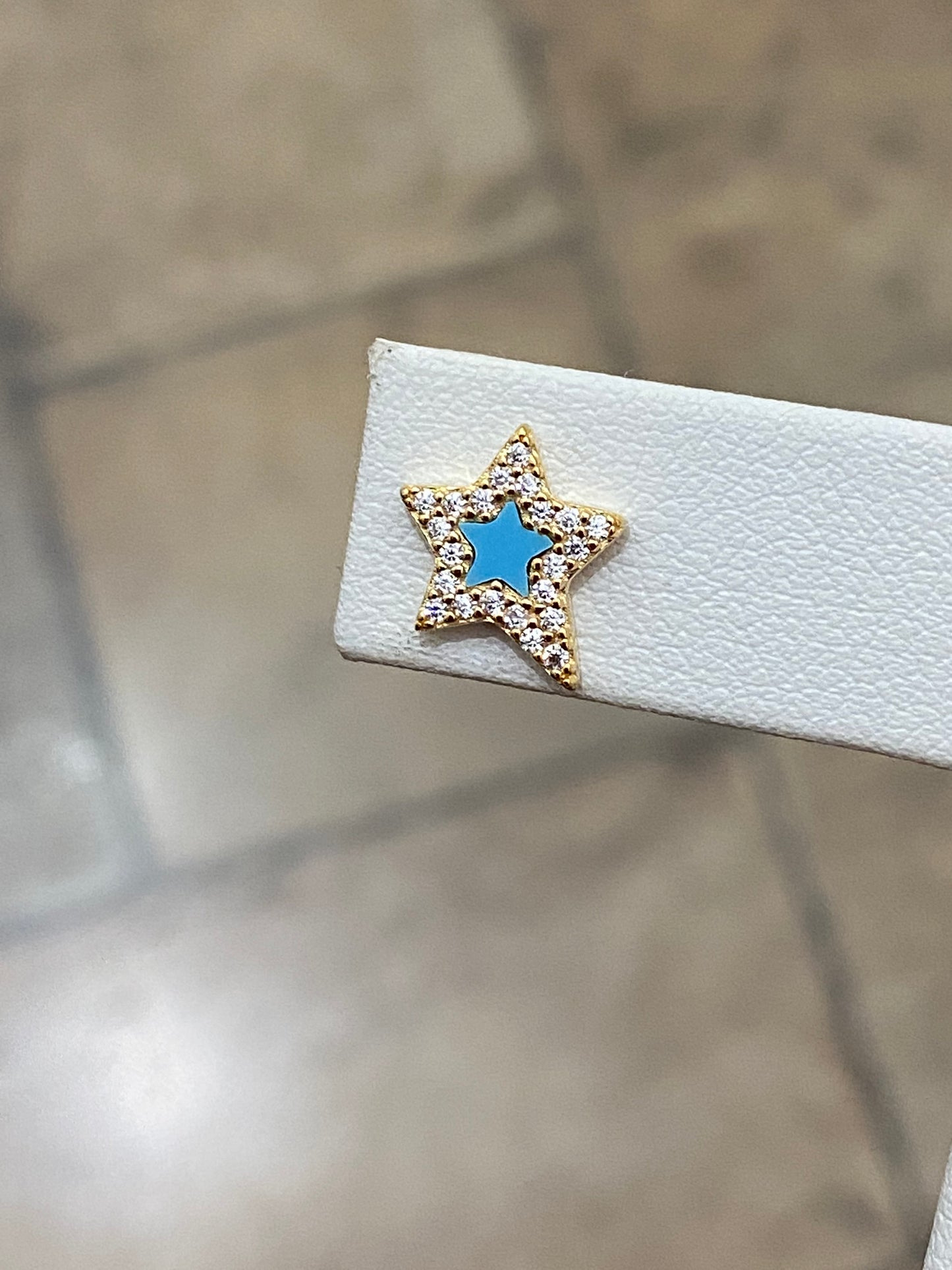 Cz Star Studs (Assorted Colors)