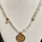 Floral Coin Necklace (Assorted Colors)