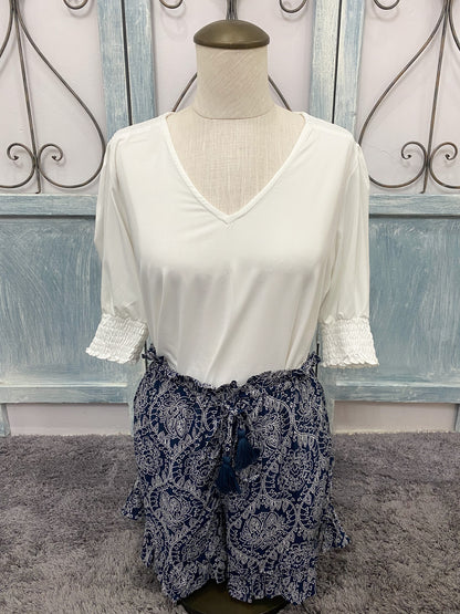 White V-neck Morgan Top