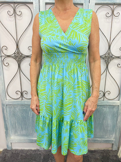 Palm Frond Print Eva Dress