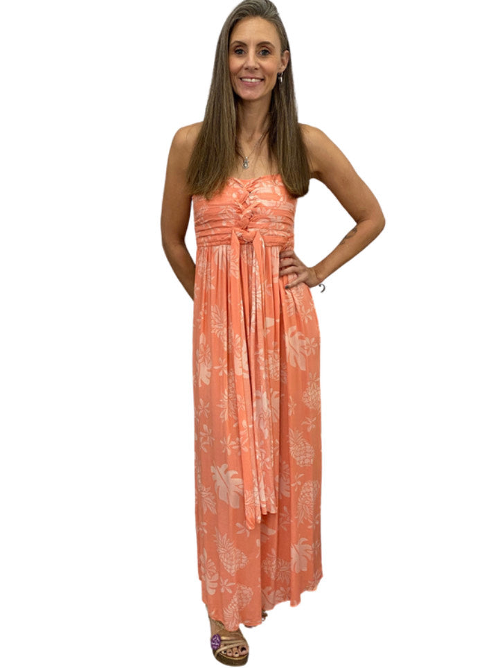 Tropical Peach Maxi Dress