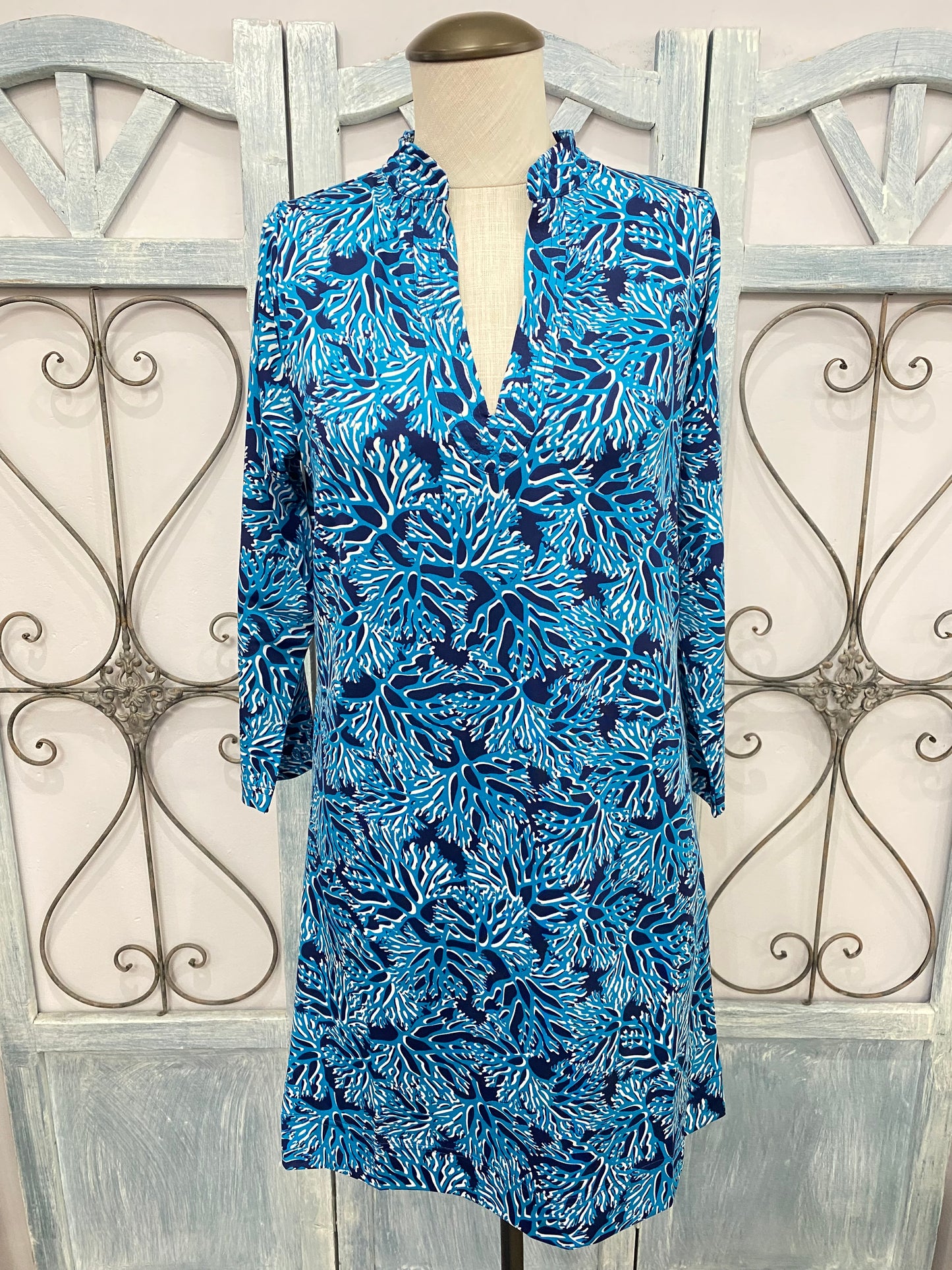 Fonda Sky Blue 3/4 Sleeve Dress