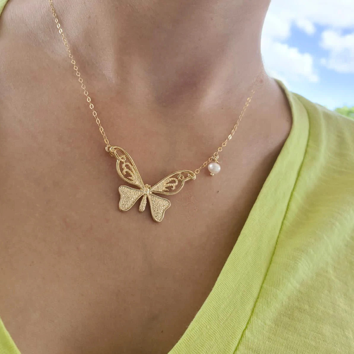 Gold Butterfly Necklace