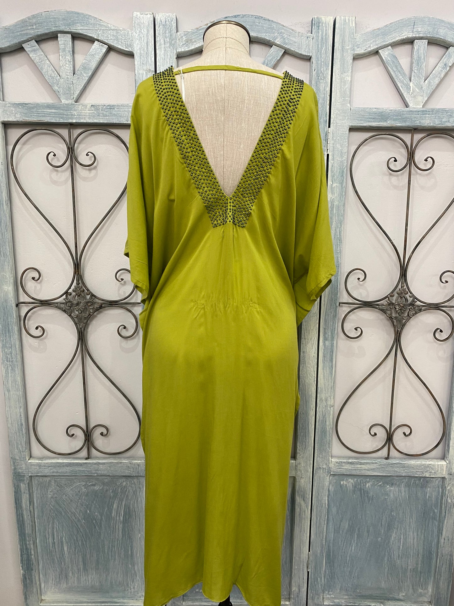 Lou Lime Long Caftan Dress