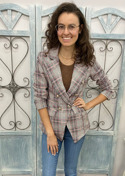 Dorisa Checkered Blazer