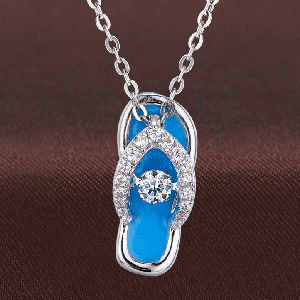 Dancing Diamond Flip Flop Necklace
