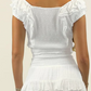 Agatha Swiss Dot Ruffle Top