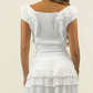 Agatha Swiss Dot Ruffle Top