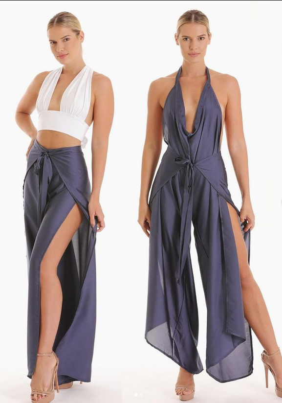 Steel Blue Jumpsuit/Wrap Pants