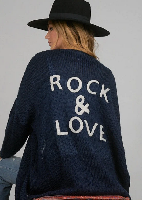 Rock and Love Navy Cardigan