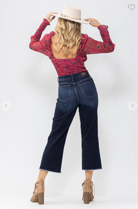 Judy High Waist Cropped Wide Leg Jeans